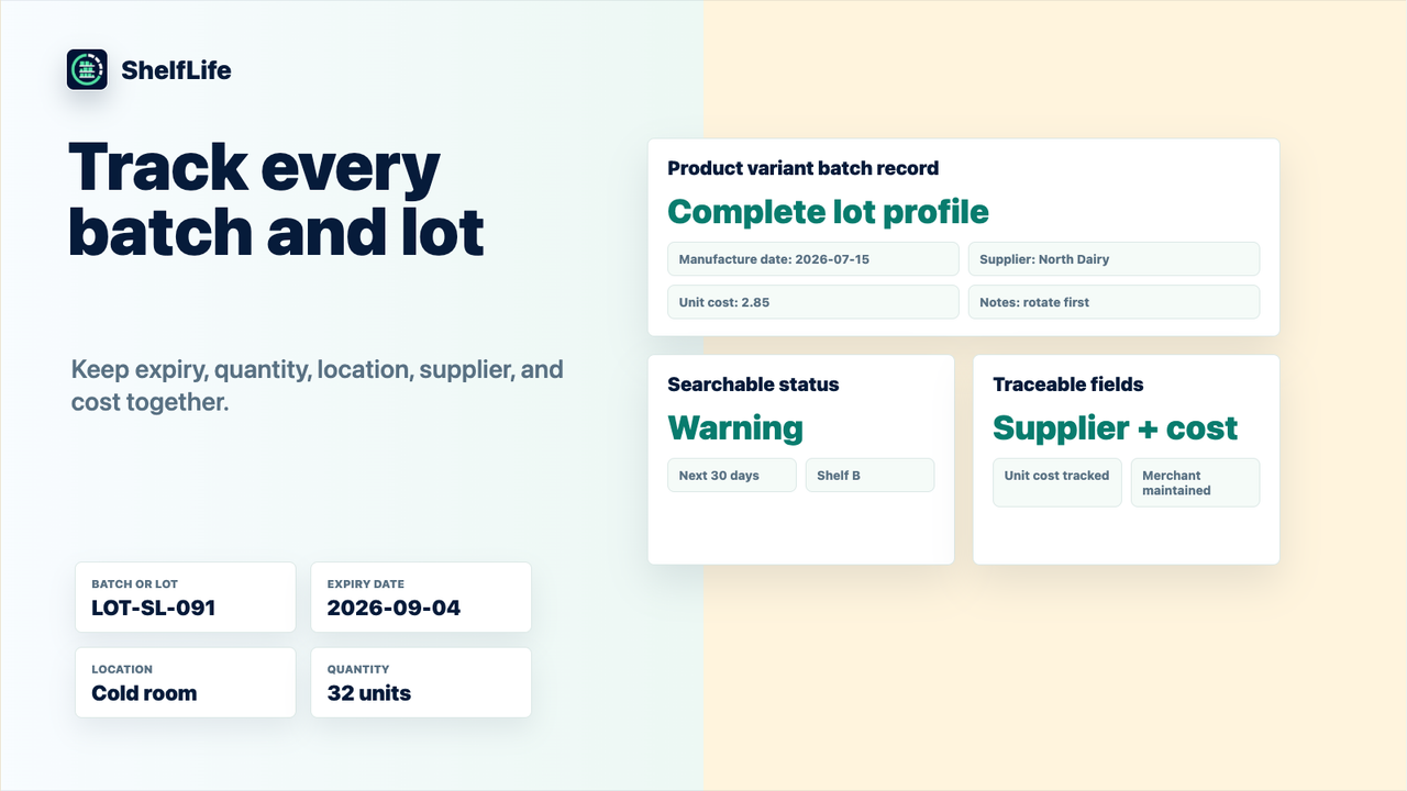 Batch and lot tags keep expiry details together